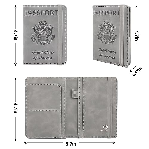 Image of Melsbrinna Premium Leather Passport Holder Covers Case, Waterproof Rfid Blocking Travel Wallet Passport Holder with Pen Holder, Cute Passport Book for Women /Men