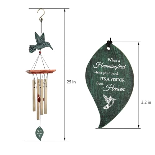 Image of ASTARIN Memorial Custom Wind Chimes for Loss of Loved One, Wind Chimes for Patio Yard Decor, 24'' (Condolences-1)