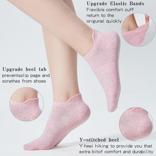 Image of ATBITER Ankle Socks Womens and Men Thin Athletic Running Low Cut No Show Socks With Heel Tab 6-12 Pairs | White Short Summer Athletic Running Yoga Pilates Workout Sneaker Socks Lightweight Non Slip Size 7-9 9-11