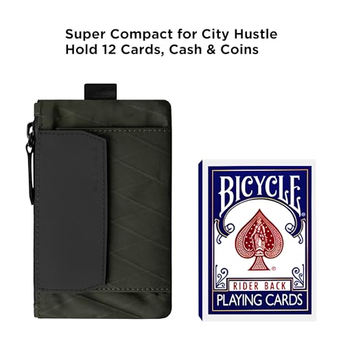 ALPAKA Zip Pouch Coin - Compact EDC Card Holder and Cash Wallet - RFID Blocking Minimalist Travel Wallet - Weatherproof Dark Green X-Pac VX21 Fabric2