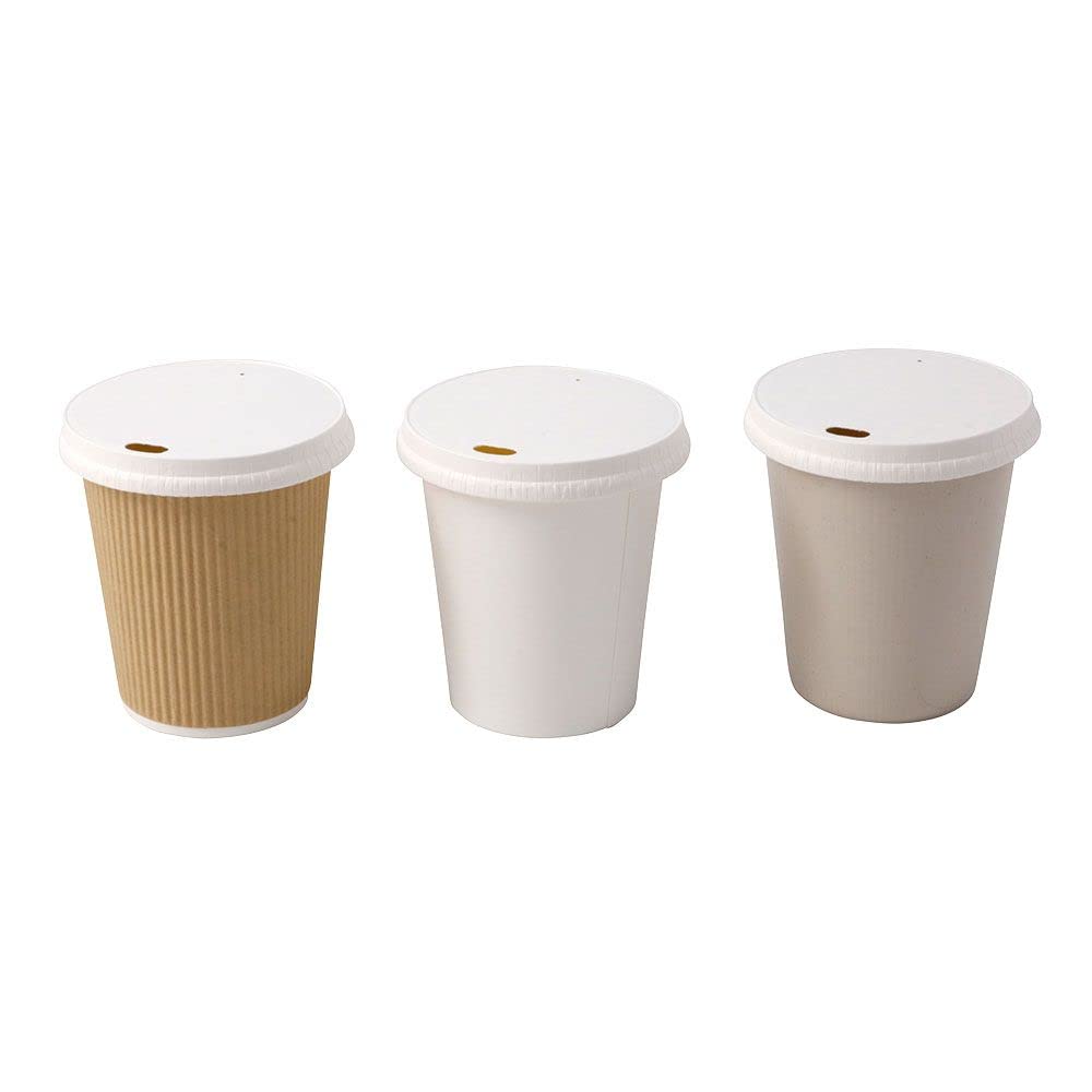 BIOZOYG Tapa de cartón con abertura para beber I Tapa Café To Go blanca Ø 80mm I Para vasos de Café To Go I Biodegradable & compostable I Tapa vaso con agujero para beber I 1000 unidades