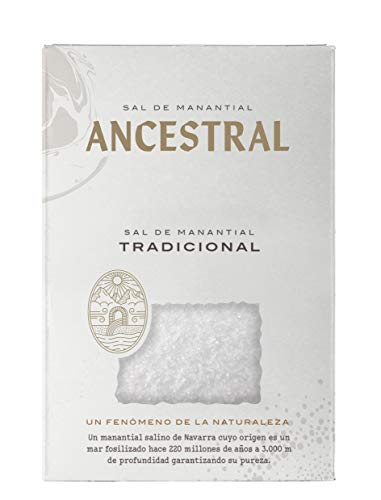 Sal de Manantial Tradicional, 300g 100% Natural. Sin Refinar, Sin Aditivos. Sabor Suave y Auténtico. Para Cocinar a Diario. Recolgida artesana. Origen: Pirineo Navarro