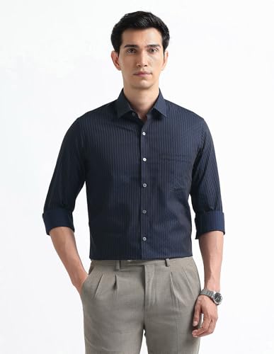 Image of Arrow Checked Slim Fit Mens Formal Shirt - Cotton, Breathable & Comfortable, Full Sleeves Shirts for Men