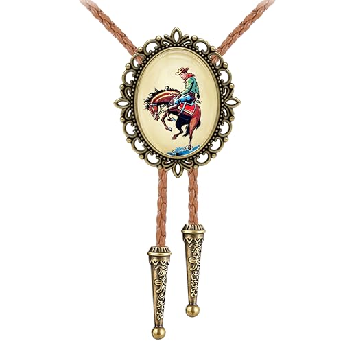 Image of Jeilwiy Bolo Tie for Men Western Cowboy Gothic Bolo Tie Necklace Halloween
