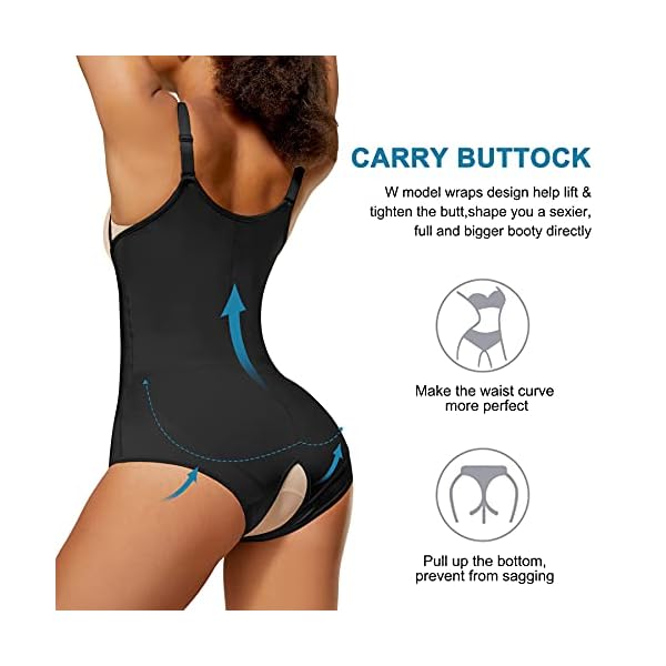 RDSIANE-womens-shapewear-bodysuit-Latex-Waist-Trainer-Full-Body-Shaper-Zipper-Tummy-Control-Corset-Stomach-Body-Girdles RDSIANE Shapewear Bodysuit for Women Latex Waist Trainer Full Body Shaper Zipper Tummy Control Corset Stomach Body Slimming Girdles (Black, Medium)