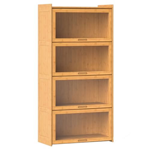 Porte pieghevoli eleganti e pratiche: dotate di ante pieghevoli in acrilico trasparente, il mobile freestanding offre una visione chiara del contenuto all'interno, aggiungendo un tocco di eleganza alla tua soluzione di archiviazione. Inoltre, il design pieghevole offre un facile accesso ai tuoi oggetti.