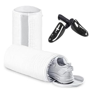 Bolsa de lavado de zapatos para lavadora, fibras esponjosas que mantienen una limpieza envolvente de 360°, árboles de zapatos ajustables, cremallera oculta duradera, bolsa de lavandería