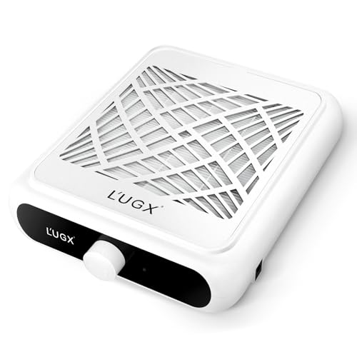 L'UGX Professional Nail Dust Collector, 6200RPM Nail Vacuum Dust Collector Nail Tech Fan Extractor Powerful Suction Machine for Acrylic Nail Polishing, Perfect for Home Salon Use