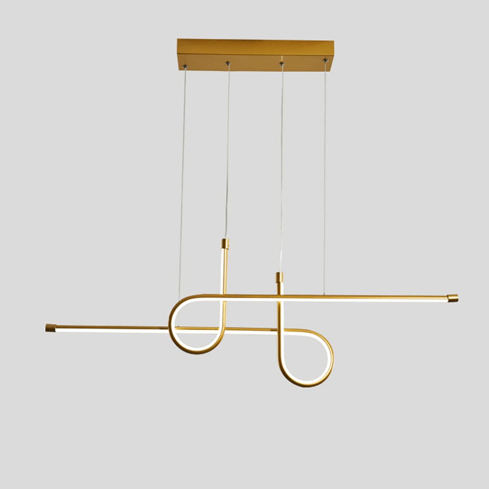 Lampe à suspension géométrique en aluminium pour éclairer un plan de travail de cuisine