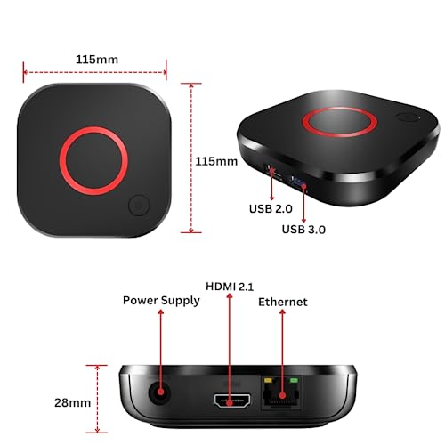 Image of Raxxio MAG544w3 TV Set-Top Box - 4K HDR TV Streaming Device with Amlogic S905Y4 Chipset, 1GB DDR4 RAM, 4GB Flash Memory, Dolby Digital Plus, Linux 4.9, Dual-Band WiFi, USB 2.0, HDMI Cable and Remote