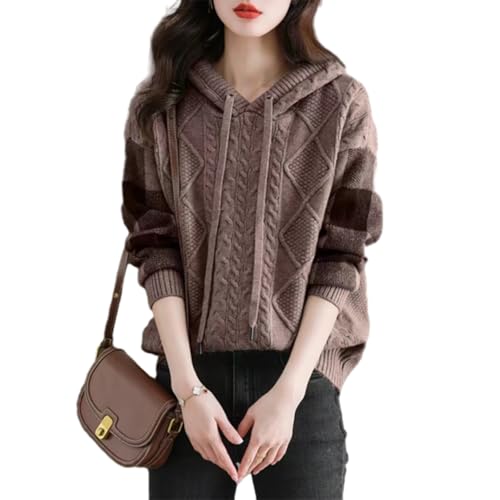 [ORWZDCO] セーター レディース 長袖 トップス フード付き ニットソー プルオーバー 上品 おしゃれ ゆったり 体型カバー 着痩せ 可愛い カジュアル 通勤 普段着 春 秋 冬 - ORWZDCO - 商品画像