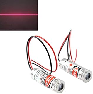 WayinTop 2 Stücke Fokussierbare Lasermodul Strichlaser Fokus Einstellbar Laser Rot 3-5V 650nm mit Kunststoff Linsen (Linienlaser)