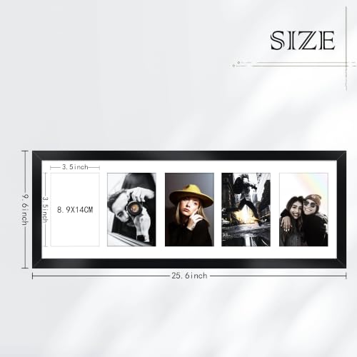 Image of Picrit 8x24 Black Collage Picture Frame, Poster Frame for Wall, 3 Pack