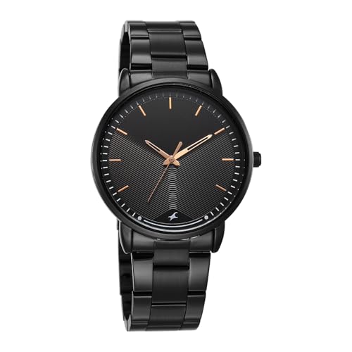Image of Fastrack Stunners X Quartz Analog with Black Dial Black Stainless Steel Strap Watch for Men - 38159NM02