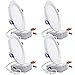 TORCHSTAR 6 Inch 12W LED Recessed Lighting Anti-glare Trim, CRI 90+, Dimmable Airtight Can-Killer Downlight, IC Rated, 5000K Daylight, ETL & Energy Star Listed, Pack of 4