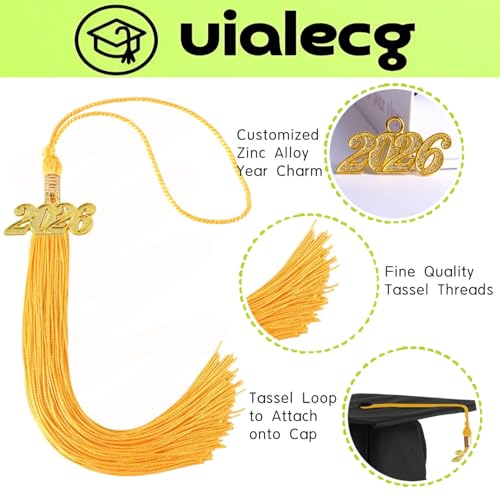 Image of Graduation Tassel 2026 for Grad Cap,Gold Tassel with Gold Charm