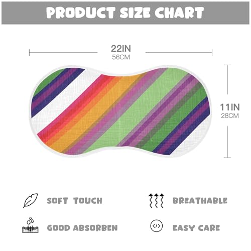 xigua Stripes Baby Burp Cloths for Newborn Boys and Girls 1 Pack, Soft & Absorbent Cotton Baby Burp Cloth, Baby Washcloths, Newborn Towel, Burp Rags4