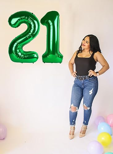 Image of Number 1 Balloon Birthday Decorations, 40In Dark Green Balloons for Party | Eye-catching Appearance, Perfect Decorative Centerpieces, Convenient Self-sealing Structure, Widely for Various Occasions