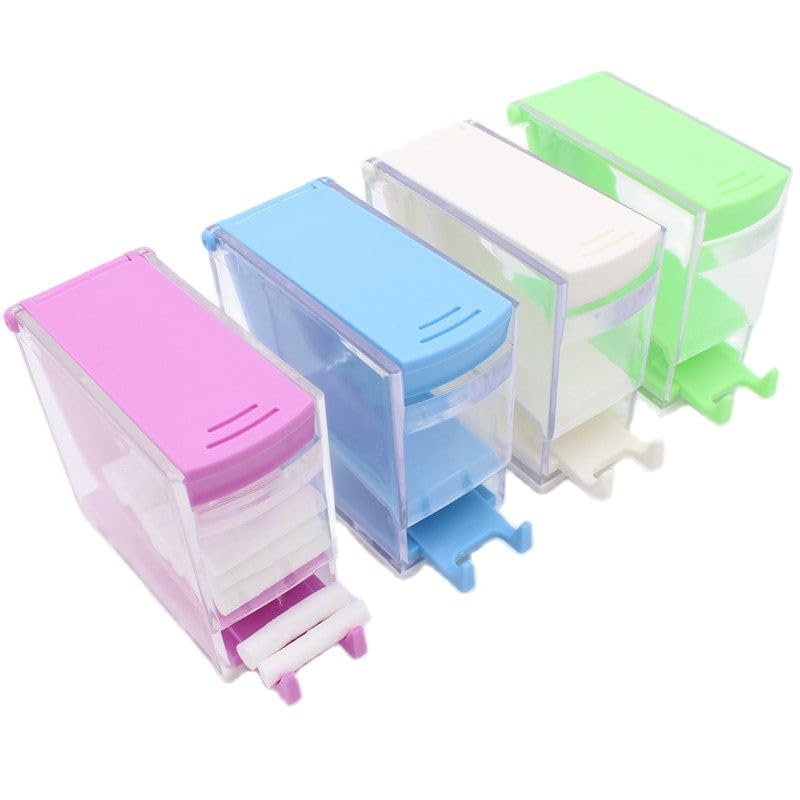 Cotton Roll Dispenser Hygienic Divider Dental Cotton Roll Dispenser Holder Press Type Box Color Orthodontics Products Dentistry Lab Supplies(White)