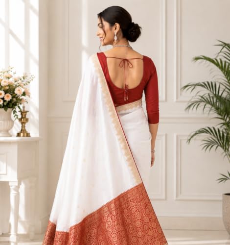Image of Women's Glory Banarasi Satin Silk Saree with Embroidery Design