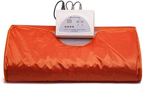 S SMAUTOP Infrared FIR Digital Heat Sauna Blanket, Body Shape Slimming Sauna Blanket for Home with Controller Box (Orange)