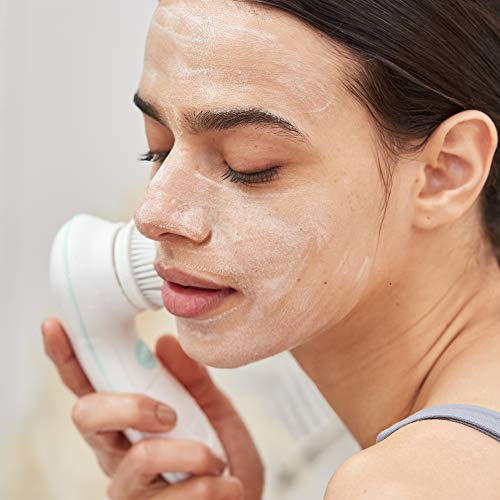 My Life My Shop Ultimate Spin Facial Cleansing Brush (Grey) Ultimate Skin Spa with 3 Interchangeable Face Brushes-Daily Cleansing, Exfoliating Brush, Silicone Brush&Protective Case