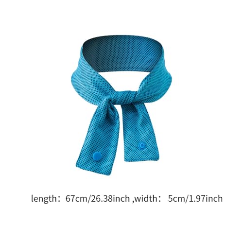 Ice Cool Scarf Summer Cooling Neck Wrap for Running Cycling Camping Men Women, 1 Piece 5cmx67cm/1.97inchx26.38inch- Blue3