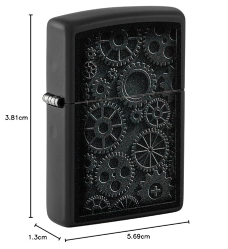 Image of Zippo Steampunk Design Black Matte,Windproof Pocket Lighter, Refillable, (BIS Certified)