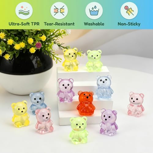 Image of 30 Pack Mini Bear Squishies, Squeezy Sensory Toys for Kids, Anxiety Relief, Treasure Box Toys Classroom Prizes Party Favors, Multicolor