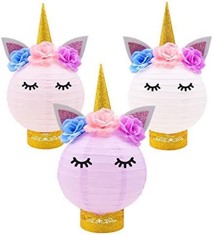 Party Decorations Table Centerpieces Paper Lanterns DIY Ideas for Baby Shower Girls Birthday Party Supplies, Set of 3