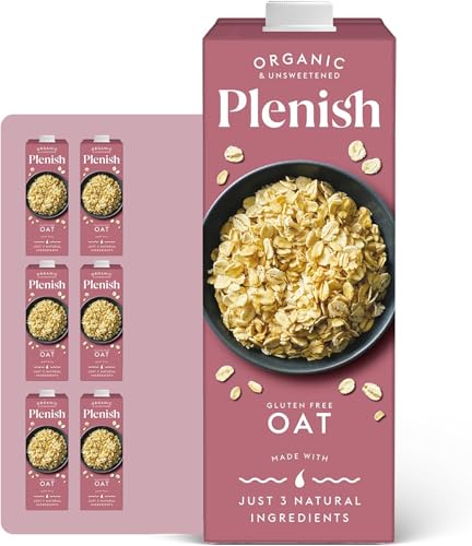 Plenish Organic Unsweetened Oat Milk 1L (Pack of 6)
