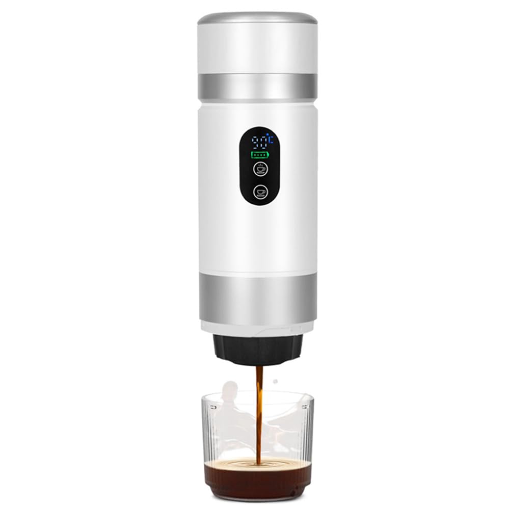 Vjsujehgy Portable Coffee Machine 80ml Self-Heating 20bar Espresso Coffee Maker for Travel Capsule& Ground Type Machines A