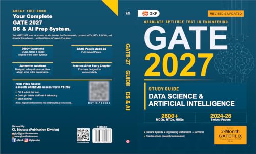 Image of GATE 2027 : Data Science & Artificial Intelligence- Complete Guide | 2600+ MCQs | Solved Papers 2024-2026