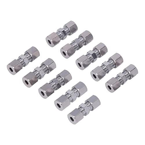 Connecteur de ligne de frein, solide et facile à installer 10 pièces connecteur de tuyau de frein longue durée en cuivre chromé pour tube de 4,75 mm de diamètre