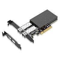 10Gb Ethernet Karte mit 82599ES (X520-DA2) Controller, GiGaPlus 10GB PCI-E Netzwerkkarten Adapter, Dual LAN SFP+ Ports, Unterstützt Windows/Windows Server/VMware Funktionen für 10Gbe Networking NAS – Ansicht 1