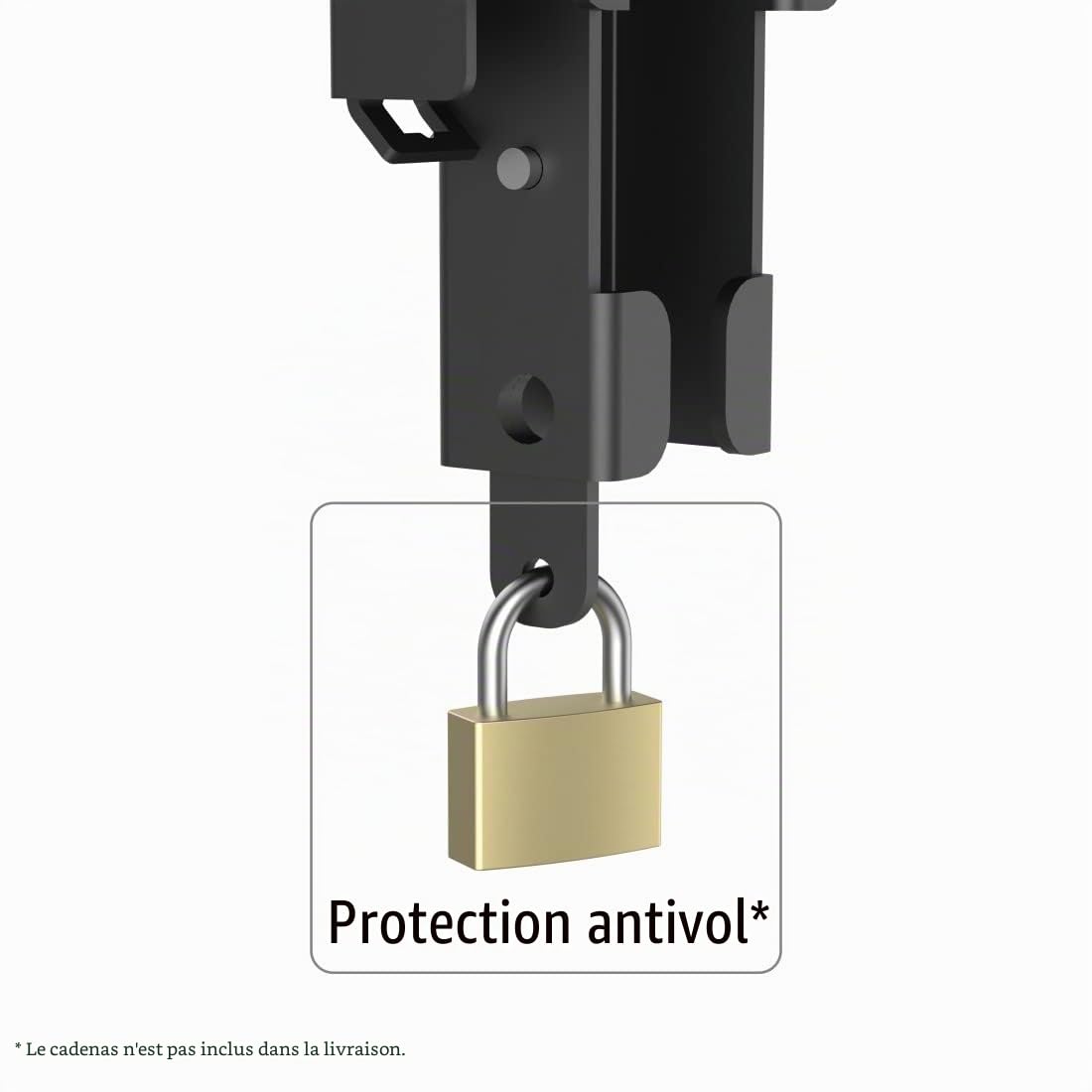 Hama Support Mural TV Dispositif Antivol Garantie 10ans (TV 32" à 65", 81 à 165cm 50Kg Max, Idéal espaces publics, Compatible VESA, Chevilles Fischer founis, Système Easy Fix) Noir