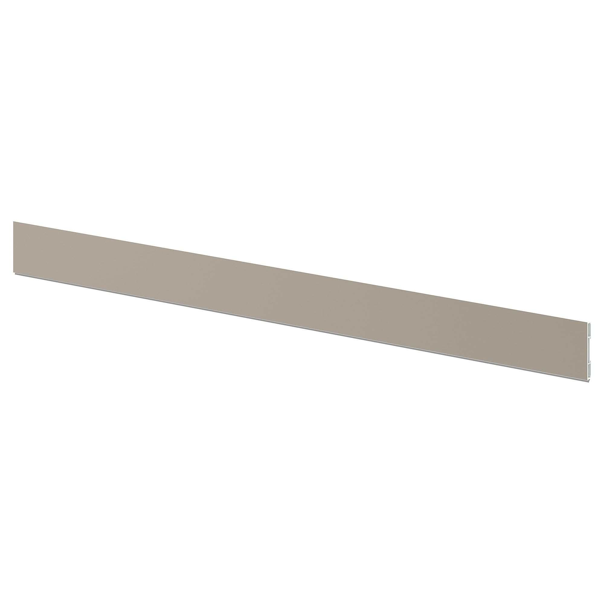 Plinthe UPPLÖV beige foncé mat 220x8 cm stoppant la poussière sous meuble