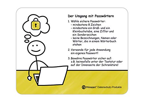 Preisvergleich Produktbild DSGVO Datenschutz Maus-Pad-Unterlage: Der Umgang mit Passwörtern / Mitarbeiter-Sensibilisierung Passwort-Schulung
