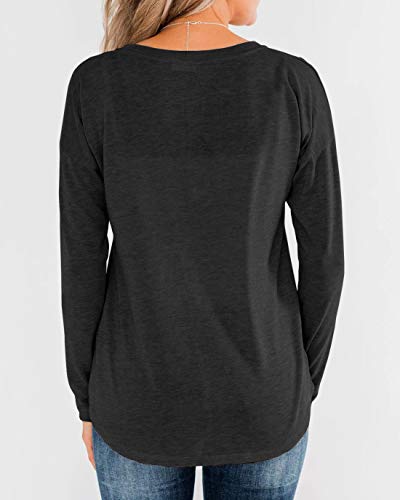 Topstype Womens Henley Tops Long Sleeve Cotton Shirts Thermal Pullover Casual Loose Fit Henley Neck Tunics thumb #1