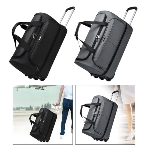 Image of Enakshi Duffel Bag with Wheels Carrying Bag Handbag Suitcase for Travel Picnic Beach M black|Travel | Luggage