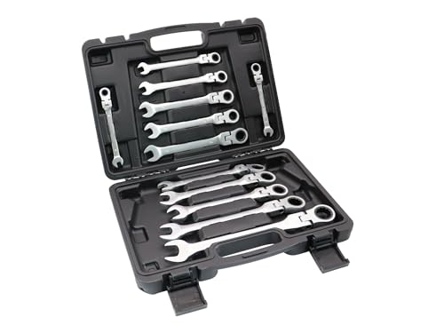 SECURA Ratschenschlüssel-Set 12-teilig Maulschlüssel Gelenkschlüssel Schraubenschlüssel Ratschenringschlüssel