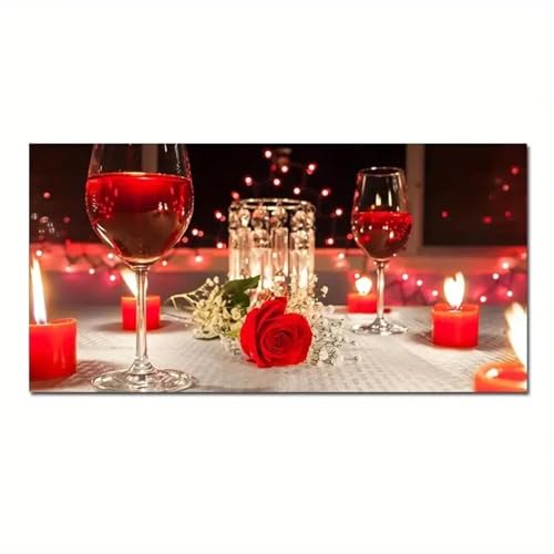 Toile rose rouge peinture romantique affiche décoration maison