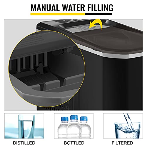 BuoQua 12 kg Eismaschine ABS 220 V Black Ice Cube Maker Maschine 26 Pfund Eismaschine Arbeitsplatte Eismaschine mit LCD… – Bild 6