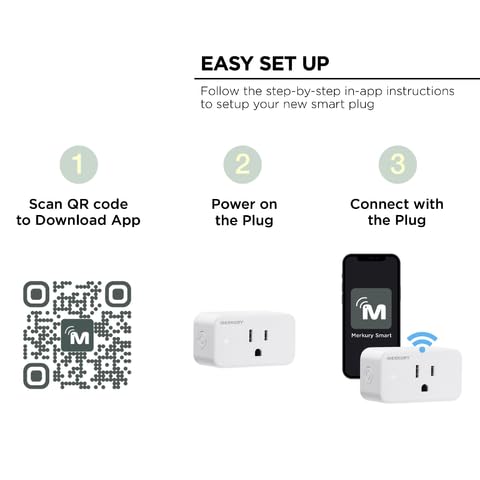 Easy setup steps for Merkury Smart Plug with QR code