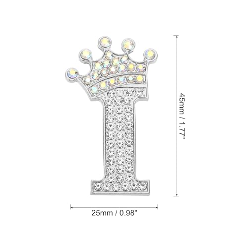 Image of PATIKIL Letter Brooch Pins, Crown Initial Rhinestone Alphabet Letter Lapel Badges Pin for Women Suits