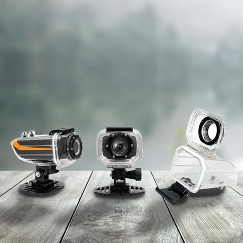Image of Gear Pro Ryder 360 Action Camera, Hi-Resolution, 16MP Images, 1080p Video, Fold-Out 1.5 inch LCD, Waterproof, Anti-Shake, HDMI, Micro SD Slot, Mounting Accessories & Remote Control, 3.85 inchx1.77 inchx1.37 inch