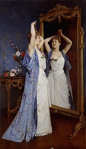 Affiche toile la toilette d'Auguste Toulmouche portrait 60x90cm