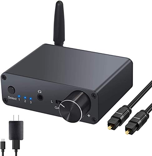 LiNKFOR 192kHz Digital to Analog Converter Bluetooth 5.0 Receiver DAC with Headphone Amplifier Support aptX & Low Latency Bluetooth 5.0 Digital SPDIF Toslink to Analog L R 3.5mm Jack Audio Adapter