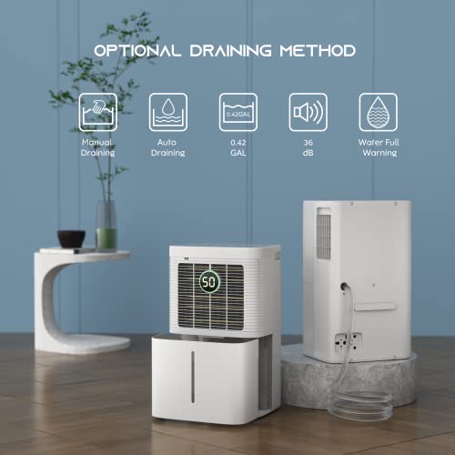 Hogarlabs 2000 Sq. Ft Dehumidifier For Home And Basements, 25 Pints Dehumidifier With Drain Hose For Continuous Drainage, Washable Filter, Anti-Spill Water Tank, Ideal For Bedroom, Bathroom, Office #TOP3
