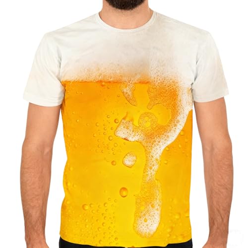 InfiniZer Unisex T-Shirt, Malle Tshirt Bier Tshirt, 3D-gedrucktes T-Shirt Lässiges Kurzarm-Shirt (DE/NL/SE/PL, Alphanumerisch, L, Regular, Regular)